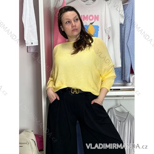 Summer dress oval short sleeve women's oversized (50/52/54 ONE SIZE) ITALIAN FASHION IM425011