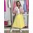 Women's Long Chiffon Short Sleeve Dress (S/M ONE SIZE) ITALIAN FASHION IMWGS231048 S / M / L růžová světlá