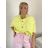 Women's Long Chiffon Short Sleeve Dress (S/M ONE SIZE) ITALIAN FASHION IMWGS231048 S / M / L žlutá