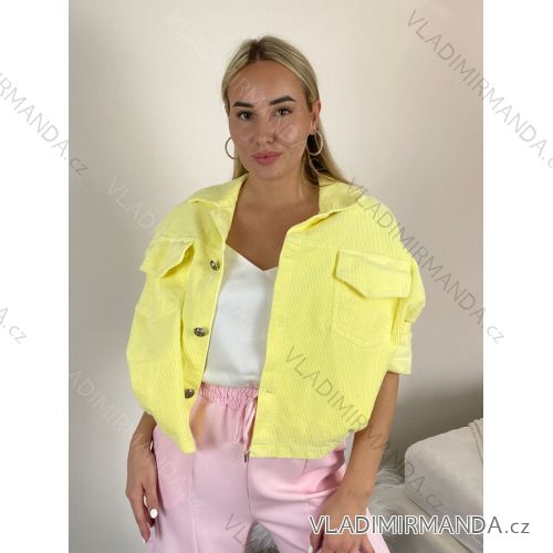 Women's Long Chiffon Short Sleeve Dress (S/M ONE SIZE) ITALIAN FASHION IMWGS231048 S / M / L žlutá