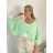 Women's light short sleeve sweater (S/M/L ONE SIZE) ITALIAN FASHION IMWKK252585 S / M / L light green