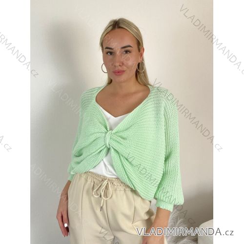 Women's light short sleeve sweater (S/M/L ONE SIZE) ITALIAN FASHION IMWKK252585 S / M / L light green