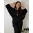 Women's Elegant Oversize Long Sweatpants (S/M/L ONE SIZE) ITALIAN FASHION IMD23634  black