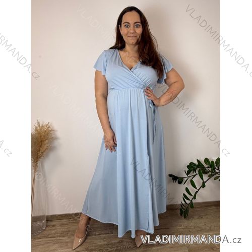 Summer dress oval short sleeve women's oversized (50/52/54 ONE SIZE) ITALIAN FASHION IM425011