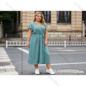 Summer dress oval short sleeve women's oversized (50/52/54 ONE SIZE) ITALIAN FASHION IM425011