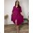 Summer dress oval short sleeve women's oversized (50/52/54 ONE SIZE) ITALIAN FASHION IM425011 50/52/54 růžová fuchsiová