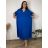 Summer dress oval short sleeve women's oversized (50/52/54 ONE SIZE) ITALIAN FASHION IM425011 50/52/54 dark emerald
