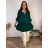 Women's Plus Size Long Sleeve Zipper Dress (XL/2XL/3XL ONE SIZE) ITALIAN FASHION IMBM24002 54/56/58 dark emerald