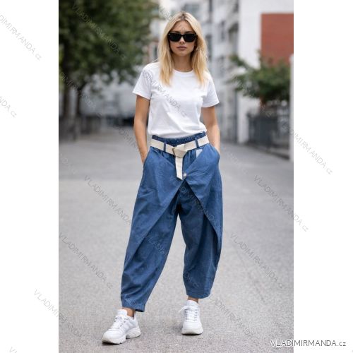 Women's Elegant Oversize Long Sweatpants (S/M/L ONE SIZE) ITALIAN FASHION IMD23634