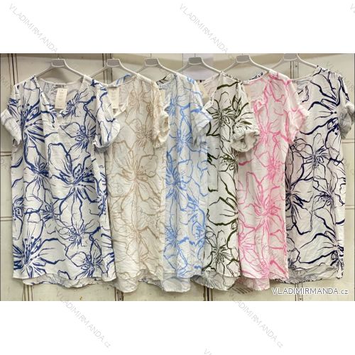 Women's summer short sleeve dress, oversized (52/54/56 ONE SIZE) ITALIAN FASHION IMC26089