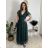 Women's Long Chiffon Short Sleeve Dress (S/M ONE SIZE) ITALIAN FASHION IMWGM23456 beige XS/S/M