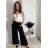 Women's Elegant Oversize Long Sweatpants (S/M/L ONE SIZE) ITALIAN FASHION IMD23634 black M/L/XL