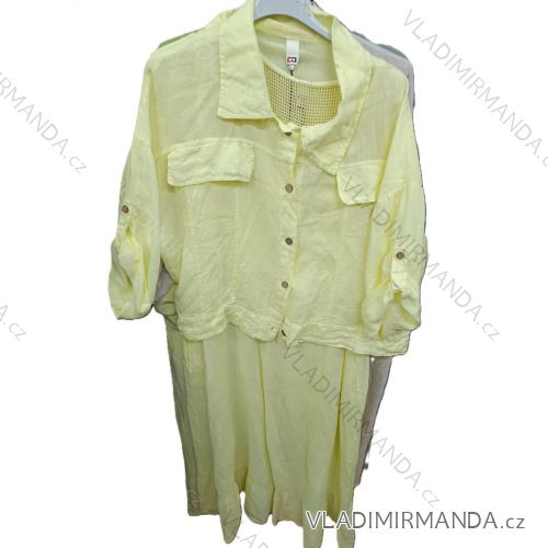 Dress with shirt 3/4 long sleeve women's oversized (42/44/46 ONE SIZE) ITALIAN FASHION IMSM26110