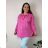Women's Oversized Knitted Long Sleeve Sweater (S/M ONE SIZE) ITALIAN FASHION IMSN2416125 54/56/58 pink