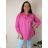 Women's Oversized Knitted Long Sleeve Sweater (S/M ONE SIZE) ITALIAN FASHION IMSN2416125 54/56/58 pink