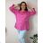 Women's Oversized Knitted Long Sleeve Sweater (S/M ONE SIZE) ITALIAN FASHION IMSN2416125 54/56/58 pink