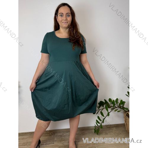 Summer dress oval short sleeve women's oversized (50/52/54 ONE SIZE) ITALIAN FASHION IM425011