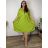 Summer dress oval short sleeve women's oversized (50/52/54 ONE SIZE) ITALIAN FASHION IM425011 54/56/58 zelená limetková