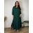 Summer dress oval short sleeve women's oversized (50/52/54 ONE SIZE) ITALIAN FASHION IM425011  dark emerald