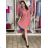 Women's 3/4 Short Sleeve Shirt Dress (S/M/L/XL ONE SIZE) ITALIAN FASHION IMC23025/DU Green