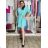 Women's 3/4 Short Sleeve Shirt Dress (S/M/L/XL ONE SIZE) ITALIAN FASHION IMC23025/DU Green