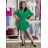 Women's 3/4 Short Sleeve Shirt Dress (S/M/L/XL ONE SIZE) ITALIAN FASHION IMC23025/DU Green