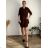 Women's 3/4 Short Sleeve Shirt Dress (S/M/L/XL ONE SIZE) ITALIAN FASHION IMC23025/DU Green