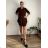 Women's 3/4 Short Sleeve Shirt Dress (S/M/L/XL ONE SIZE) ITALIAN FASHION IMC23025/DU Green