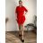 Women's 3/4 Short Sleeve Shirt Dress (S/M/L/XL ONE SIZE) ITALIAN FASHION IMC23025/DU Green