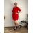 Women's 3/4 Short Sleeve Shirt Dress (S/M/L/XL ONE SIZE) ITALIAN FASHION IMC23025/DU Green