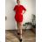 Women's 3/4 Short Sleeve Shirt Dress (S/M/L/XL ONE SIZE) ITALIAN FASHION IMC23025/DU Green