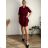 Women's 3/4 Short Sleeve Shirt Dress (S/M/L/XL ONE SIZE) ITALIAN FASHION IMC23025/DU Green