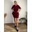 Women's 3/4 Short Sleeve Shirt Dress (S/M/L/XL ONE SIZE) ITALIAN FASHION IMC23025/DU Green