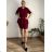 Women's 3/4 Short Sleeve Shirt Dress (S/M/L/XL ONE SIZE) ITALIAN FASHION IMC23025/DU Green