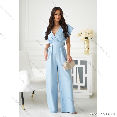 Women's Plus Size (42-46) Long Elegant Party Sleeveless Dress POLISH FASHION PMLBC23265-10 Light blue 44