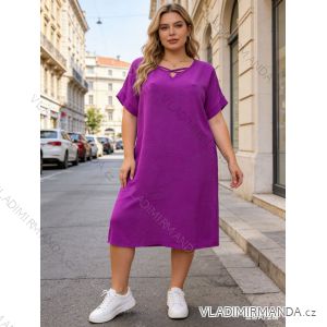 Summer dress oval short sleeve women's oversized (50/52/54 ONE SIZE) ITALIAN FASHION IM425011