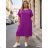 Summer dress oval short sleeve women's oversized (50/52/54 ONE SIZE) ITALIAN FASHION IM425011