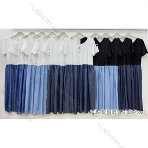 Summer dress oval short sleeve women's oversized (50/52/54 ONE SIZE) ITALIAN FASHION IM425011