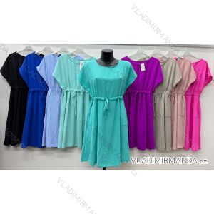Summer dress oval short sleeve women's oversized (50/52/54 ONE SIZE) ITALIAN FASHION IM425011