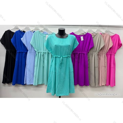 Summer dress oval short sleeve women's oversized (50/52/54 ONE SIZE) ITALIAN FASHION IM425011