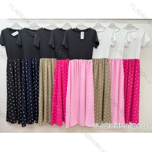 Summer dress oval short sleeve women's oversized (50/52/54 ONE SIZE) ITALIAN FASHION IM425011