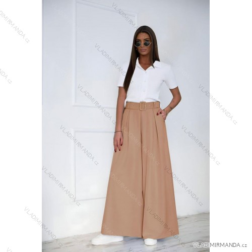 Women's Elegant Oversize Long Sweatpants (S/M/L ONE SIZE) ITALIAN FASHION IMD23634 hnědá camel S / M / L