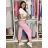 Summer dress oval short sleeve women's oversized (50/52/54 ONE SIZE) ITALIAN FASHION IM425011 S / M / L pink