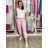 Summer dress oval short sleeve women's oversized (50/52/54 ONE SIZE) ITALIAN FASHION IM425011 S / M / L pink