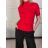 Women's Short Sleeve Turtleneck Sweater (S/M/L ONE SIZE) ITALIAN FASHION IMWK24F3666-1 S / M / L red