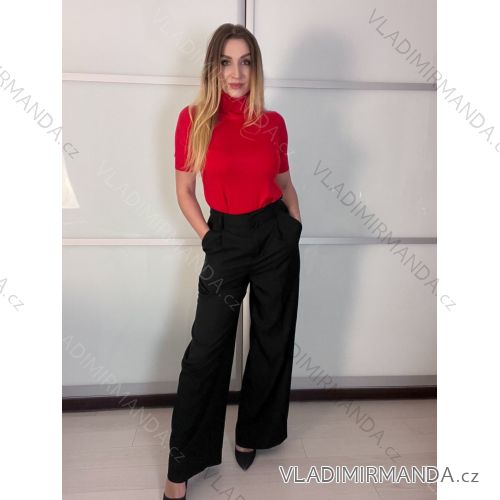 Women's Short Sleeve Turtleneck Sweater (S/M/L ONE SIZE) ITALIAN FASHION IMWK24F3666-1 S / M / L red