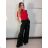 Women's Short Sleeve Turtleneck Sweater (S/M/L ONE SIZE) ITALIAN FASHION IMWK24F3666-1 S / M / L red