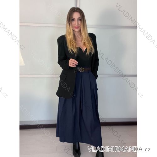 Elegant short long sleeve jacket and women's trousers set ALICE (S/M ONE SIZE) ITALIAN FASHION IMWHP25525 M / L black