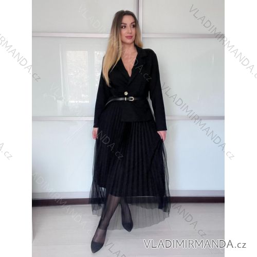 Women's Oversized Knitted Long Sleeve Sweater (S/M ONE SIZE) ITALIAN FASHION IMSN2416125 S / M / L black