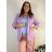 Summer dress oval short sleeve women's oversized (50/52/54 ONE SIZE) ITALIAN FASHION IM425011